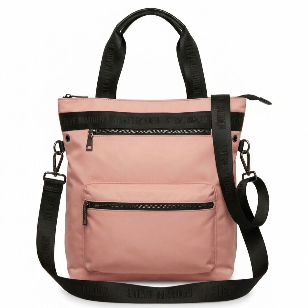 Steve Madden Blush Pink Nylon Crossbody Tote Bag Travel Gym VGUC